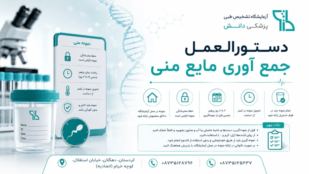 دستورالعمل جمع آوری مایع منی